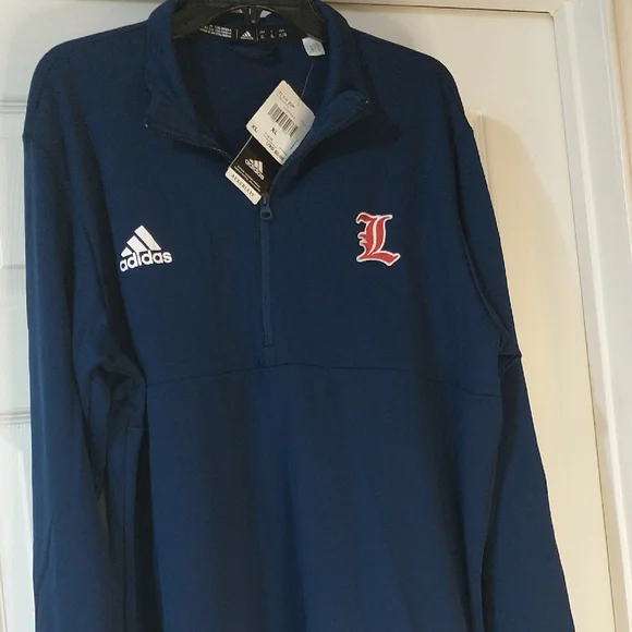 Adidas Louisville Cardinals Blue Half-Zip Jacket with Red Logo NWT - Picture 1 of 10